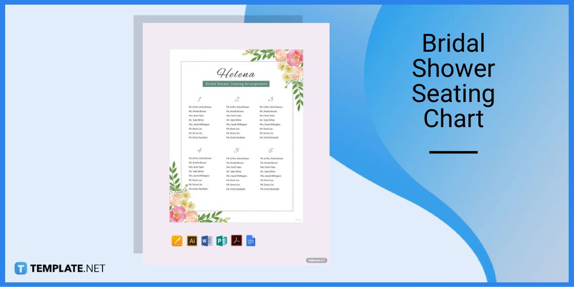 bridal shower seating chart template in microsoft word