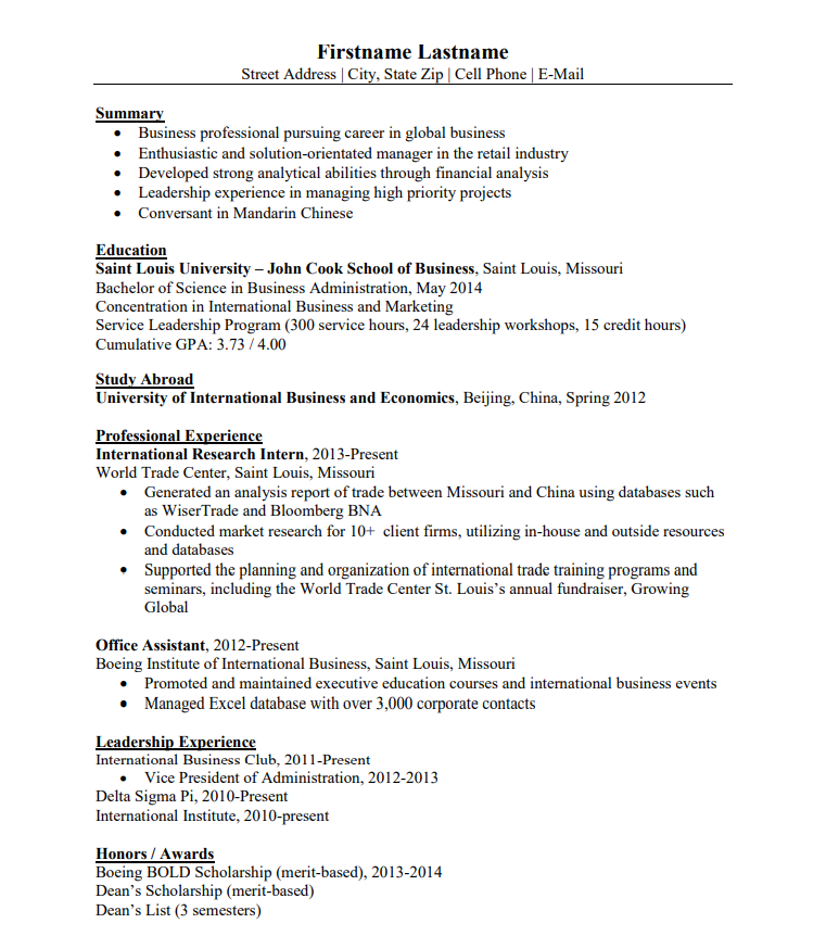 business-resume-example