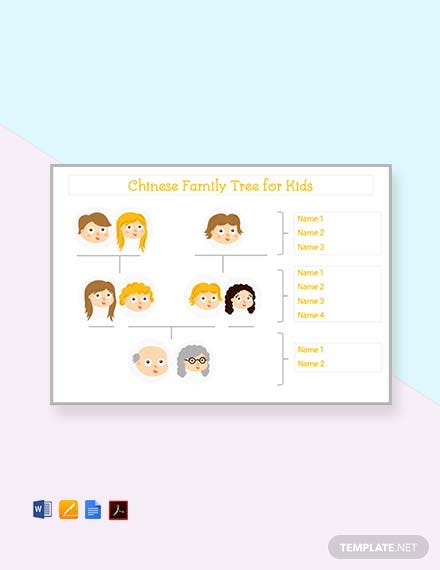 chinese family tree template for kid s