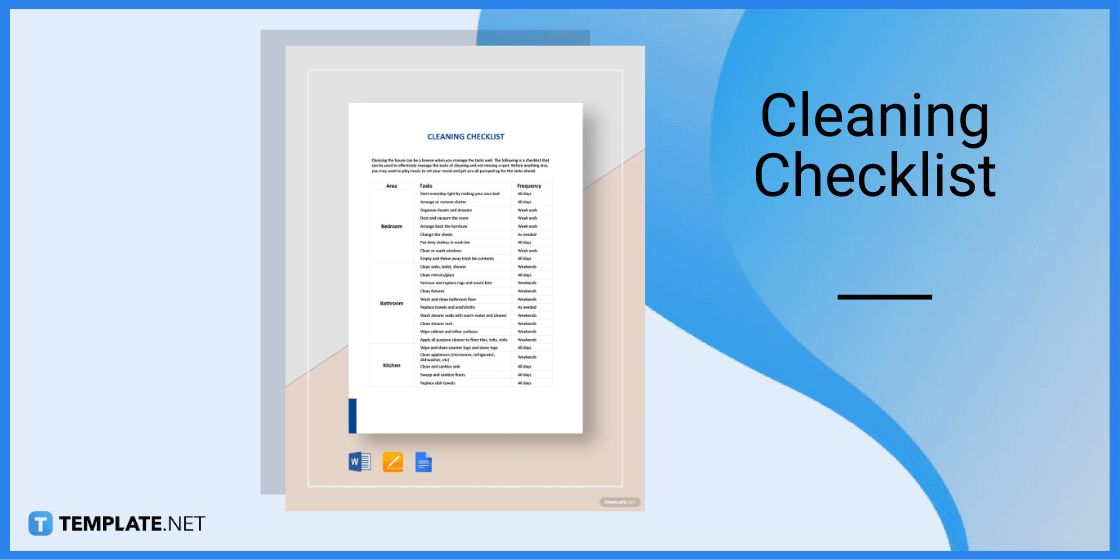 cleaning checklist template in microsoft word