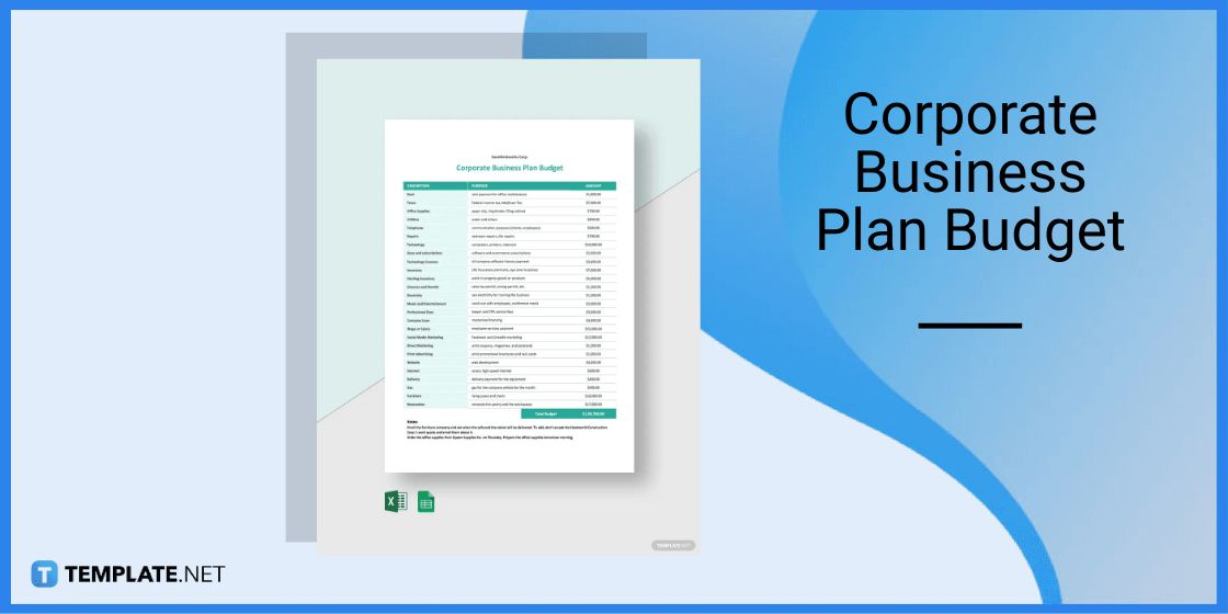 corporate business plan budget template in microsoft excel