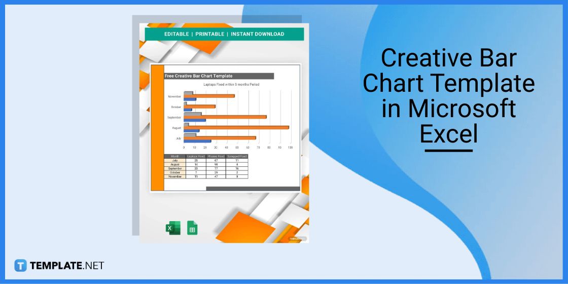 creative bar chart template in microsoft excel