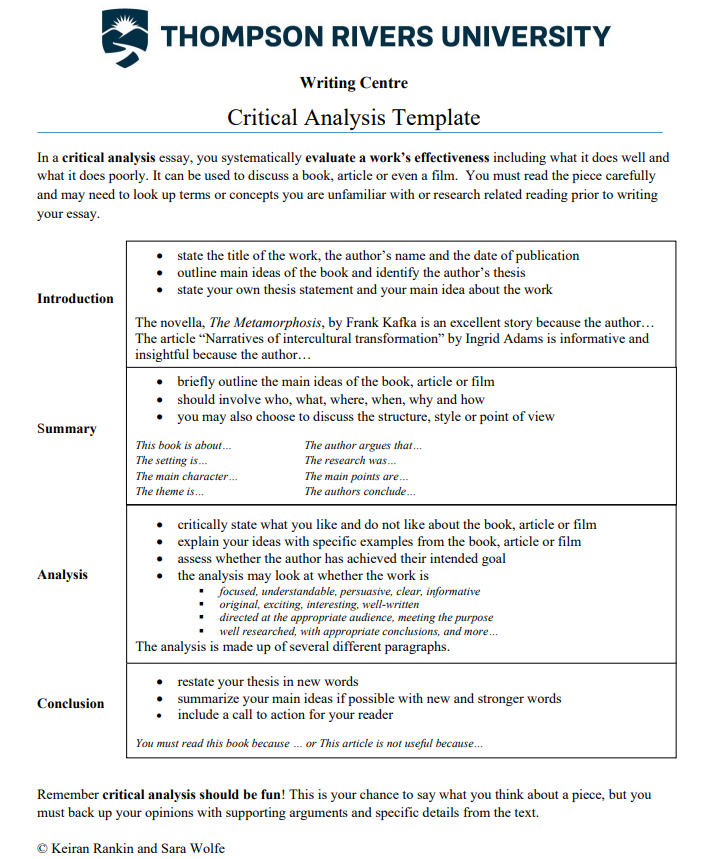 critical analysis example