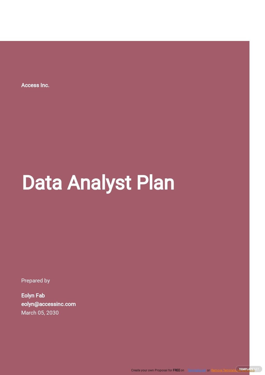 data analysis plan template