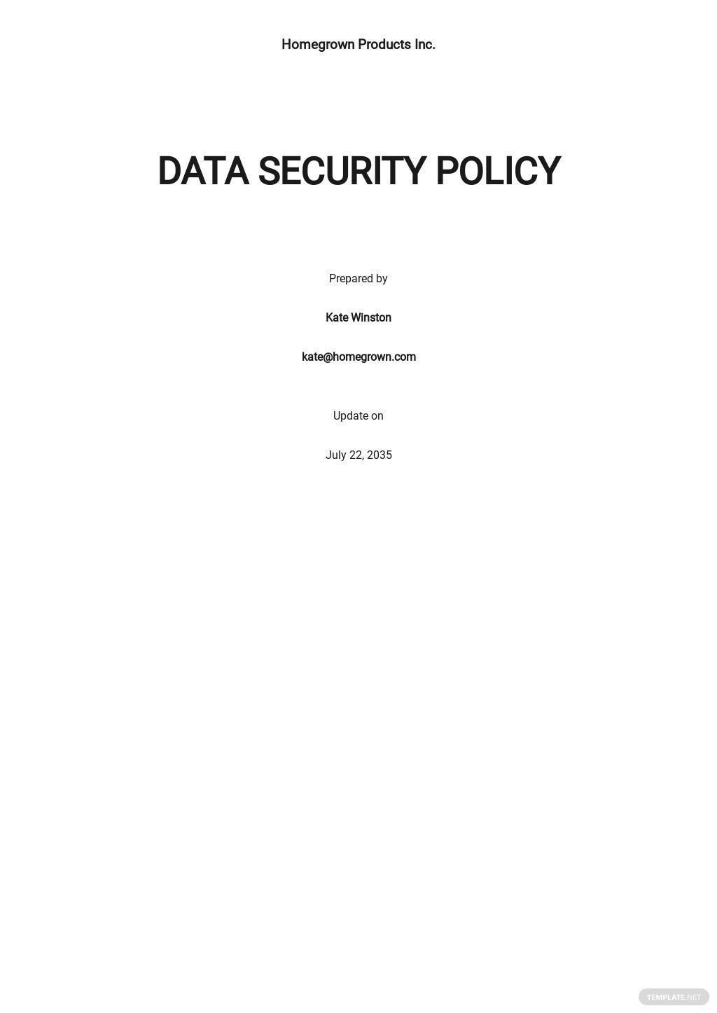 data security policy template