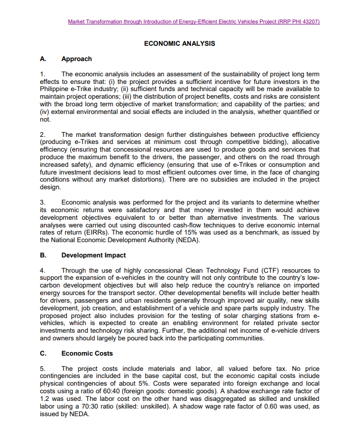 economic analysis example