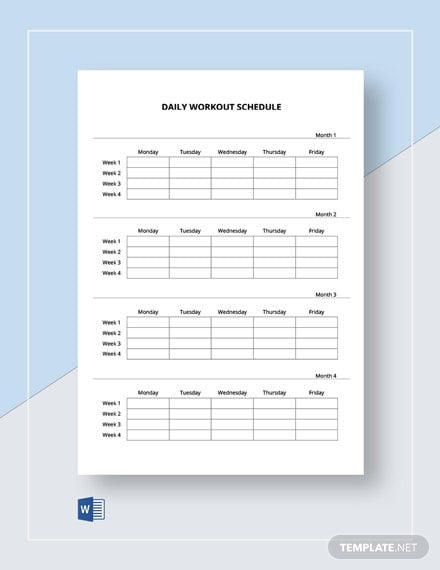 editable workout schedule