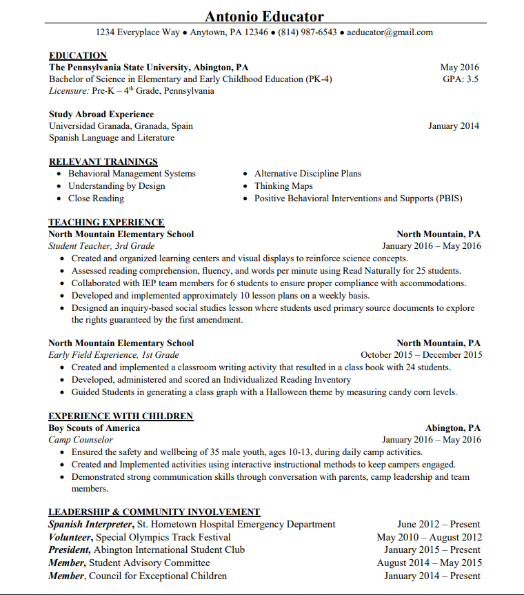 education-resume-example