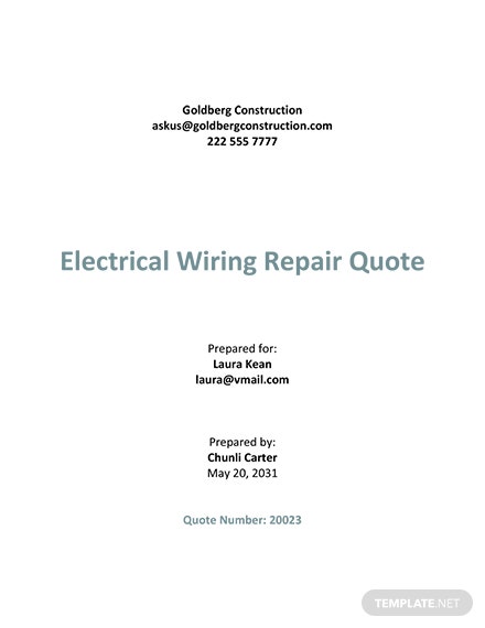 electrical job quotation template