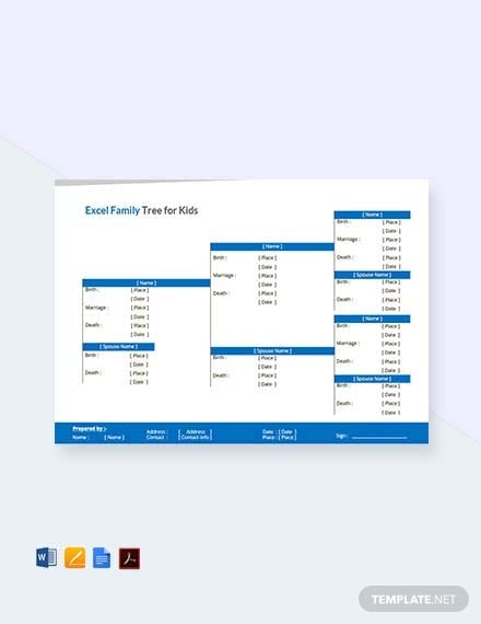 excel family tree template for kid s