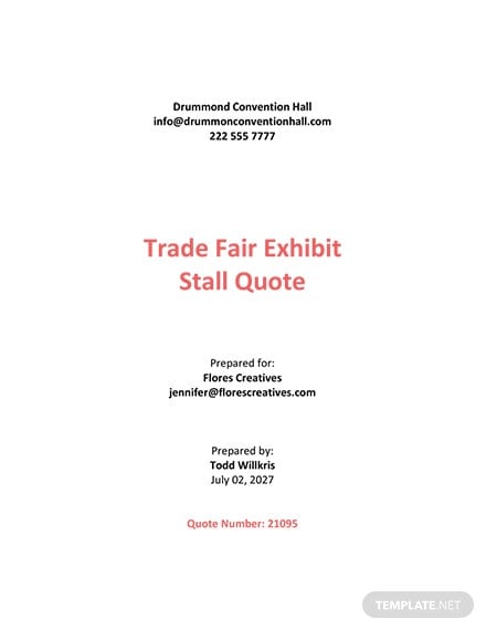 exhibition stall quotation