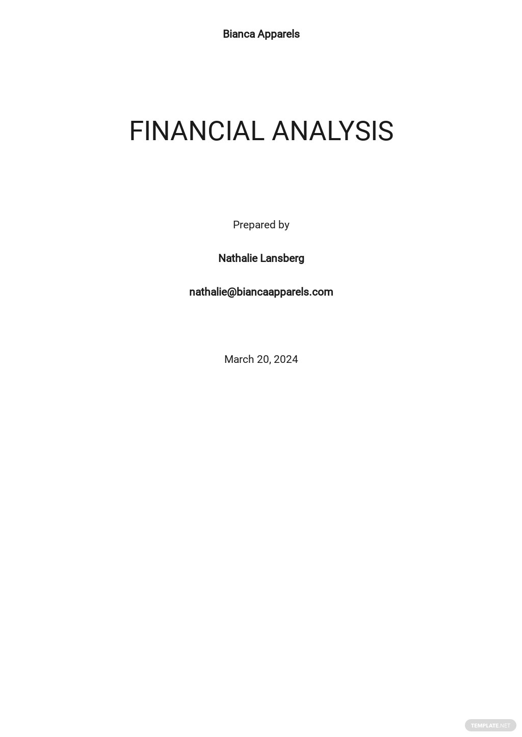 financial analysis template