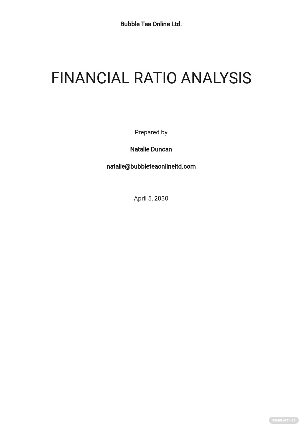 financial ratio analysis template