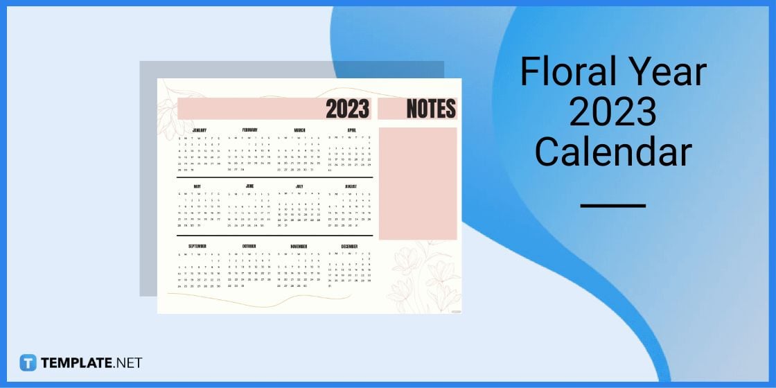 floral year 2023 calendar template in microsoft word