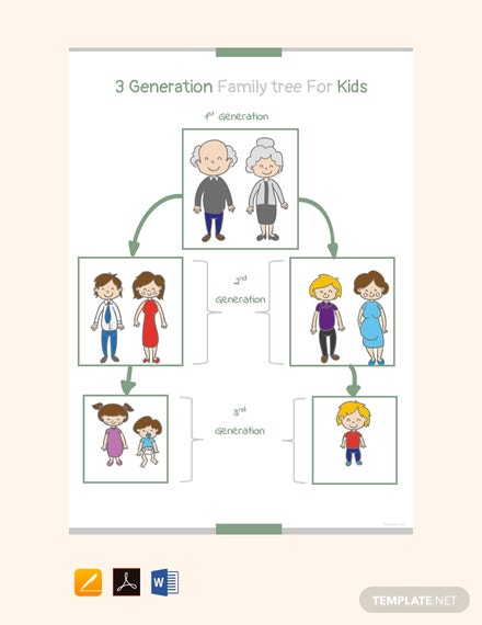 free 3 generation kid family tree template 440x570