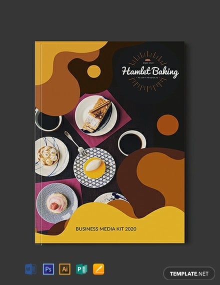 free baking business media kit template 440x570