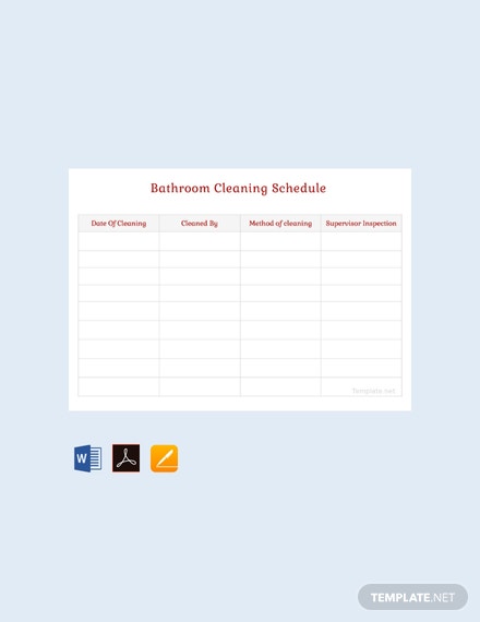 free bathroom cleaning schedule template 440x570