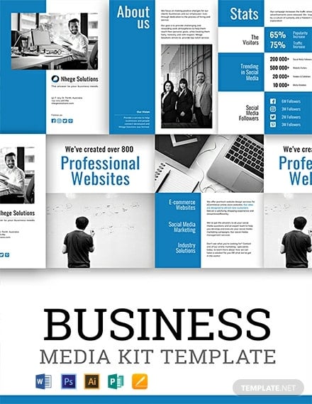 free business media kit template 440x570