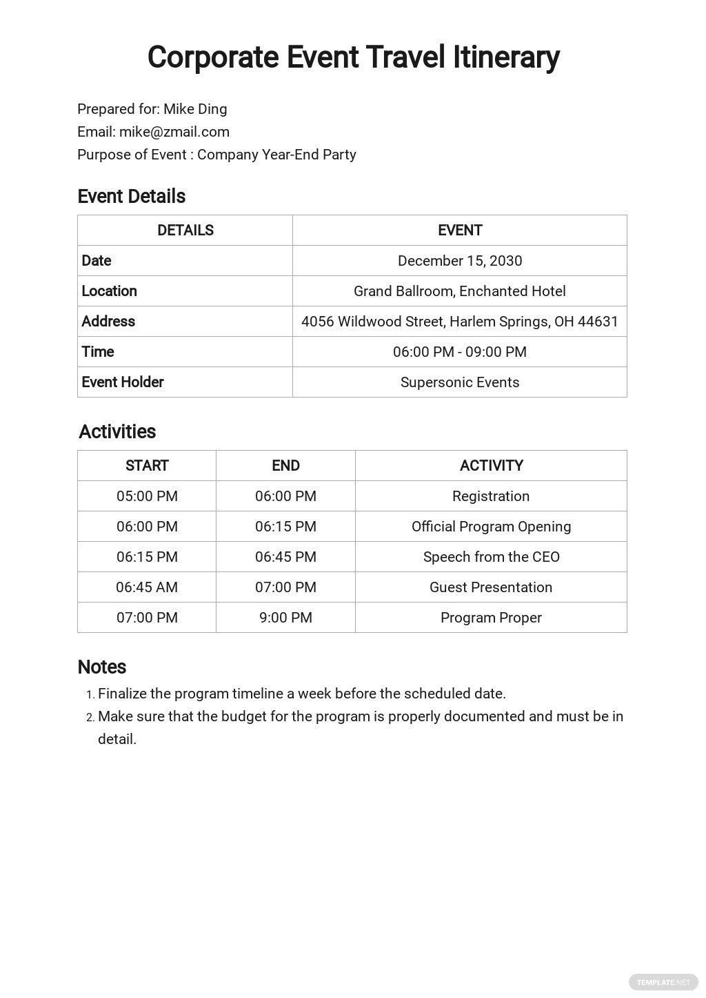 free-corporate-event-travel-itinerary-template