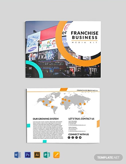 free franchise business media kit template 440x570