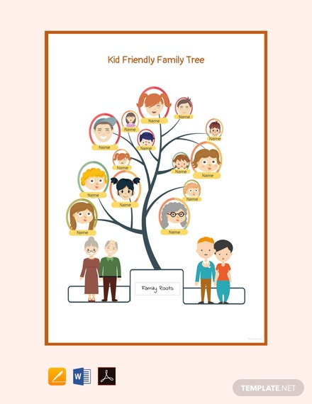 free kid friendly family tree template 440x570