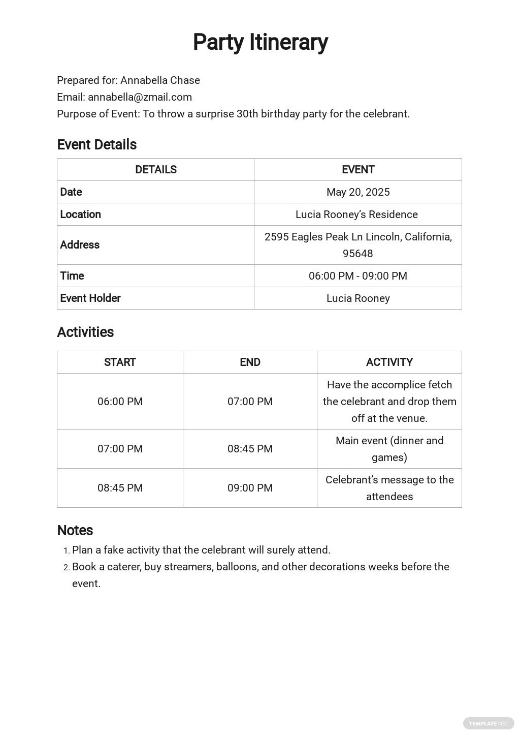 free-printable-party-itinerary-template