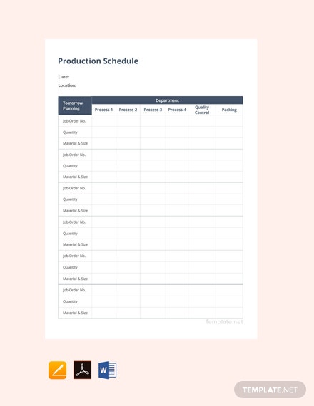 free production schedule template 440x570