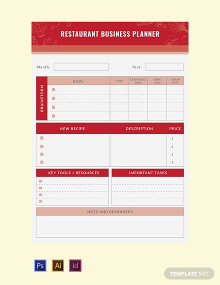 free restaurant business planner template 440x570 1