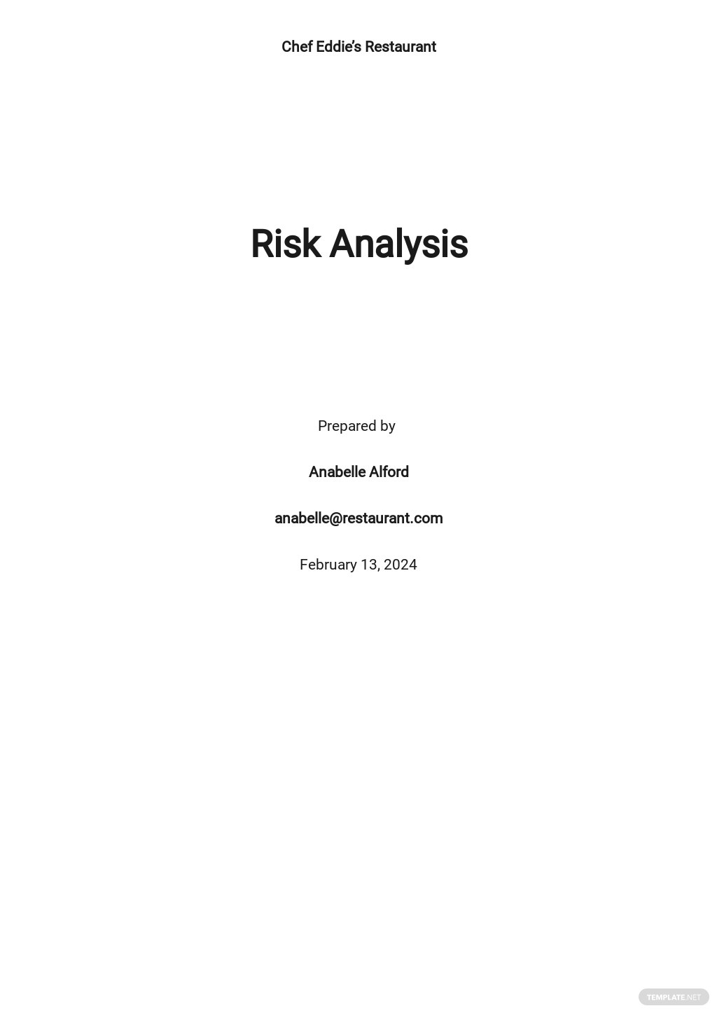 free risk analysis template