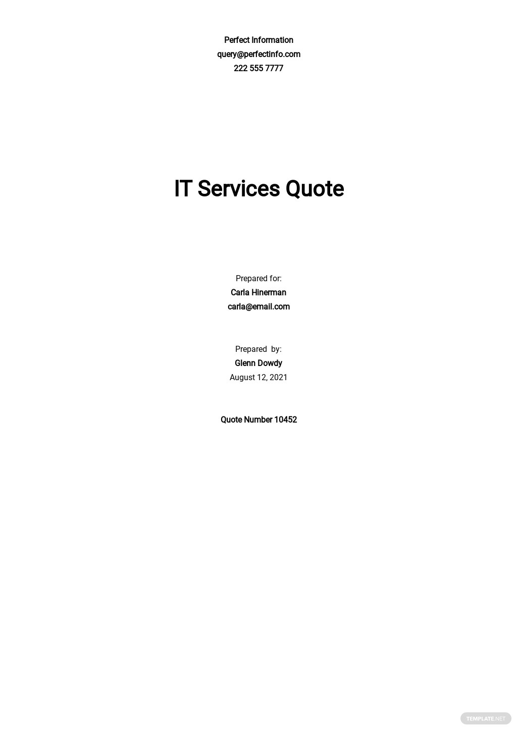 free simple it quotation template