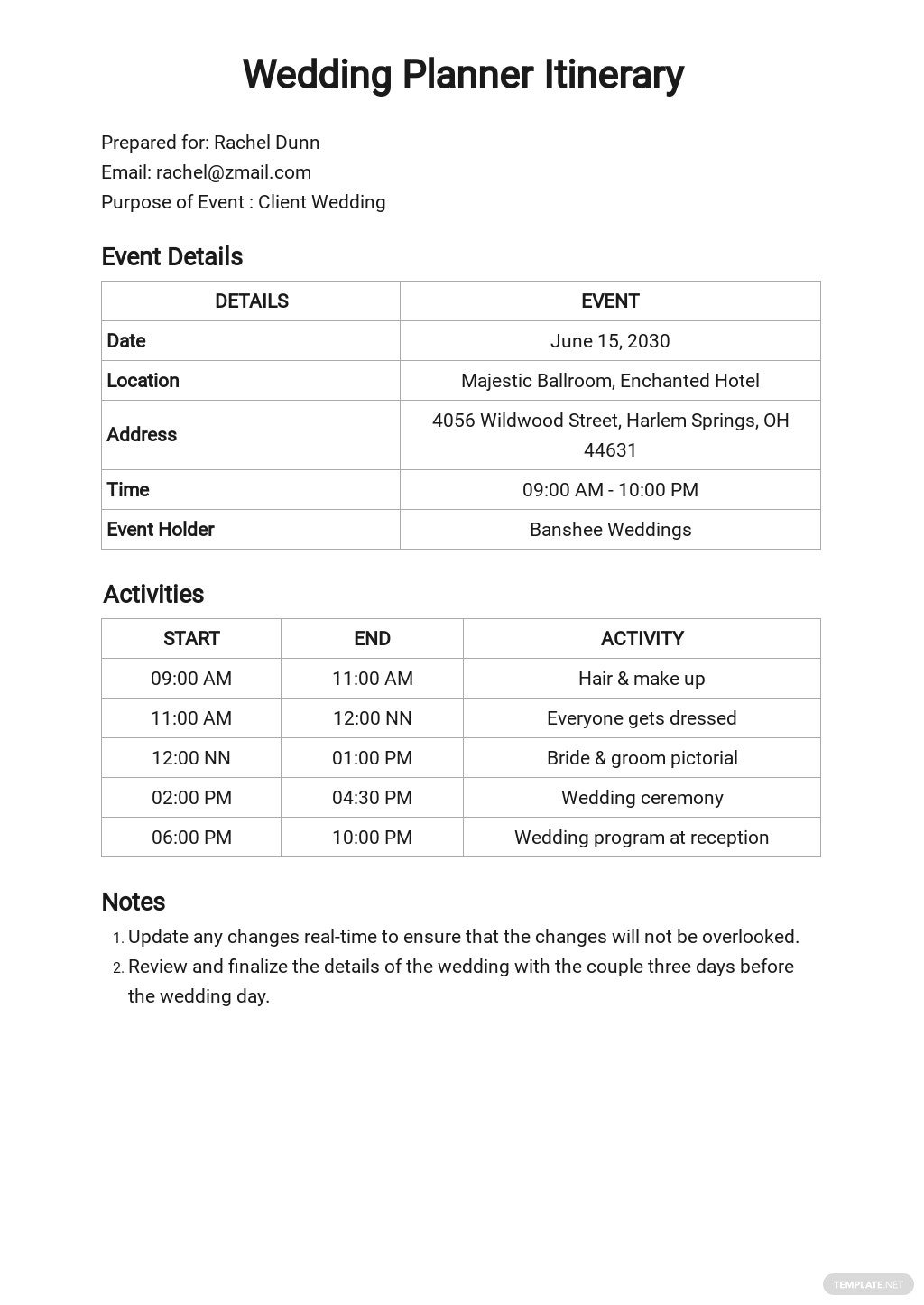 free-wedding-planner-itinerary-template