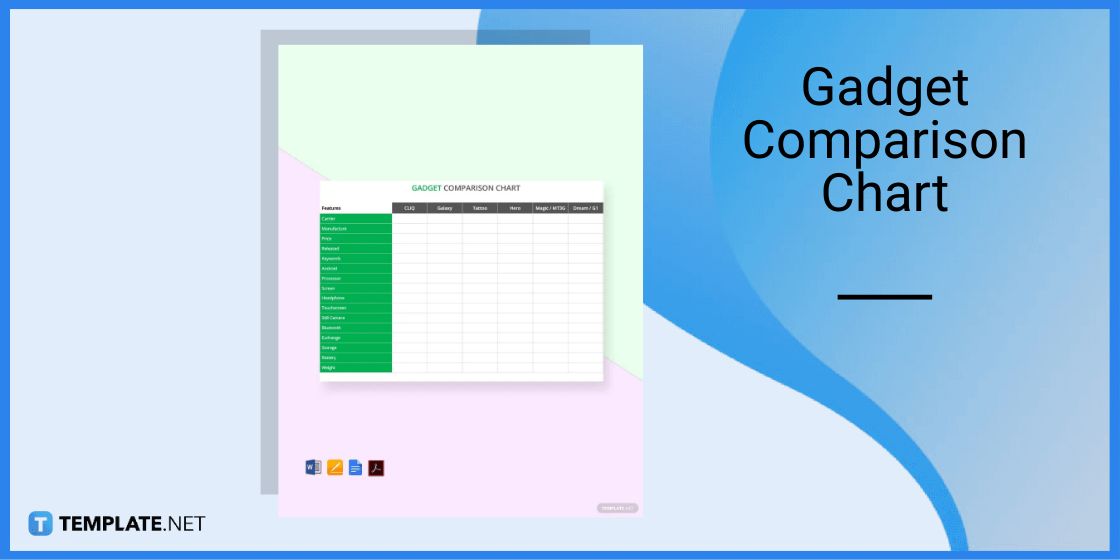 gadget comparison chart template in microsoft word