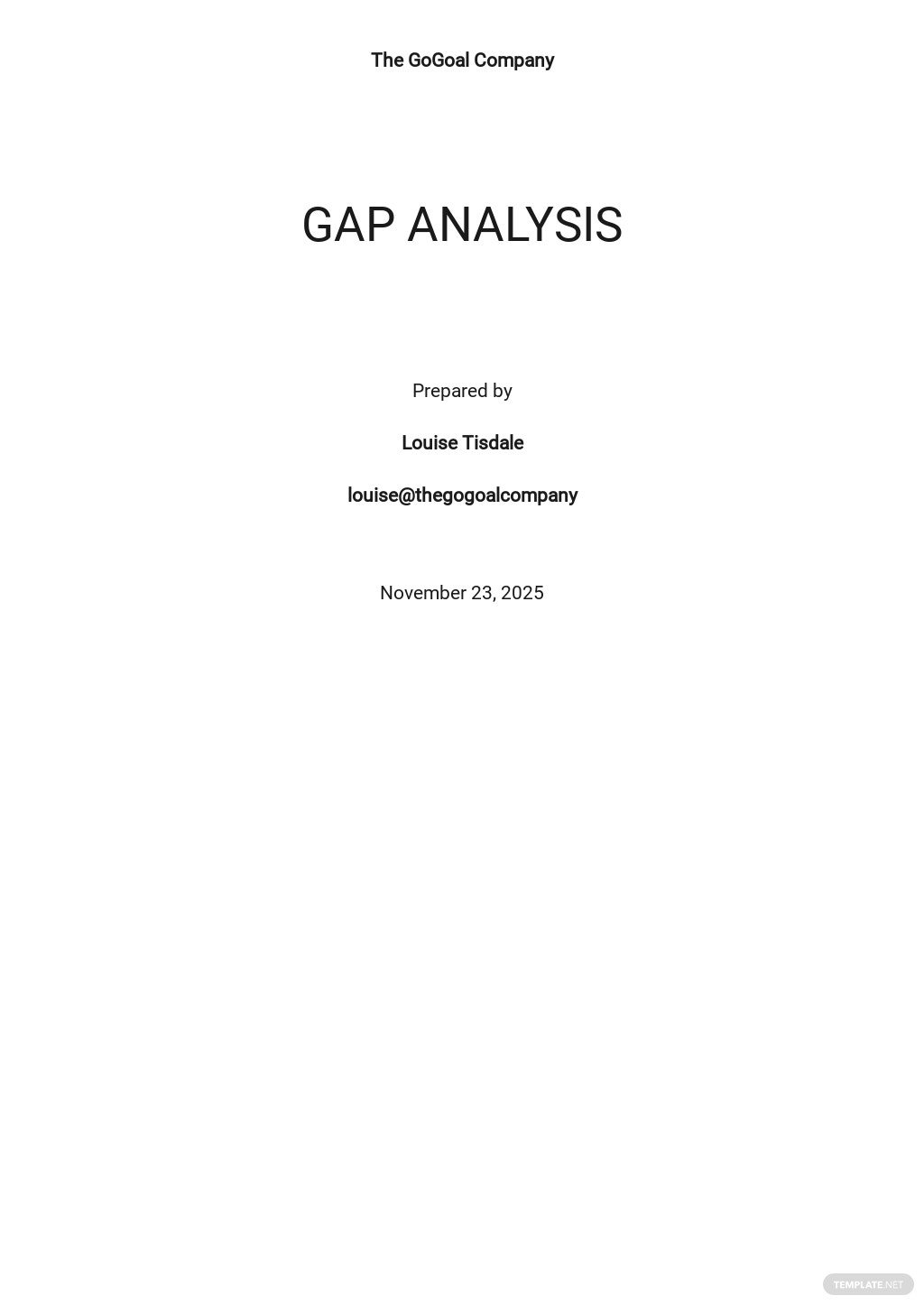 gap analysis template