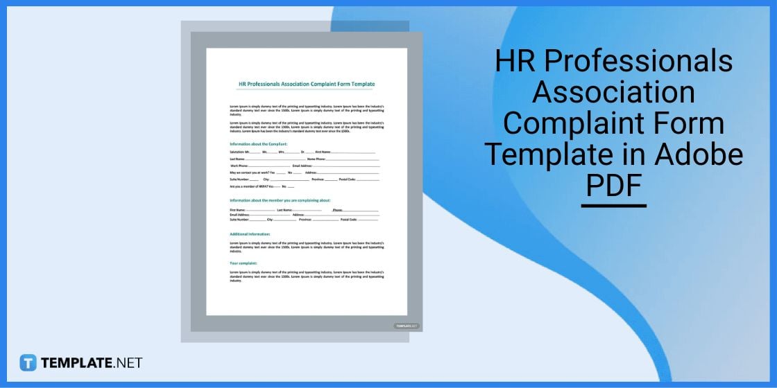hr professionals association complaint form template in adobe pdf