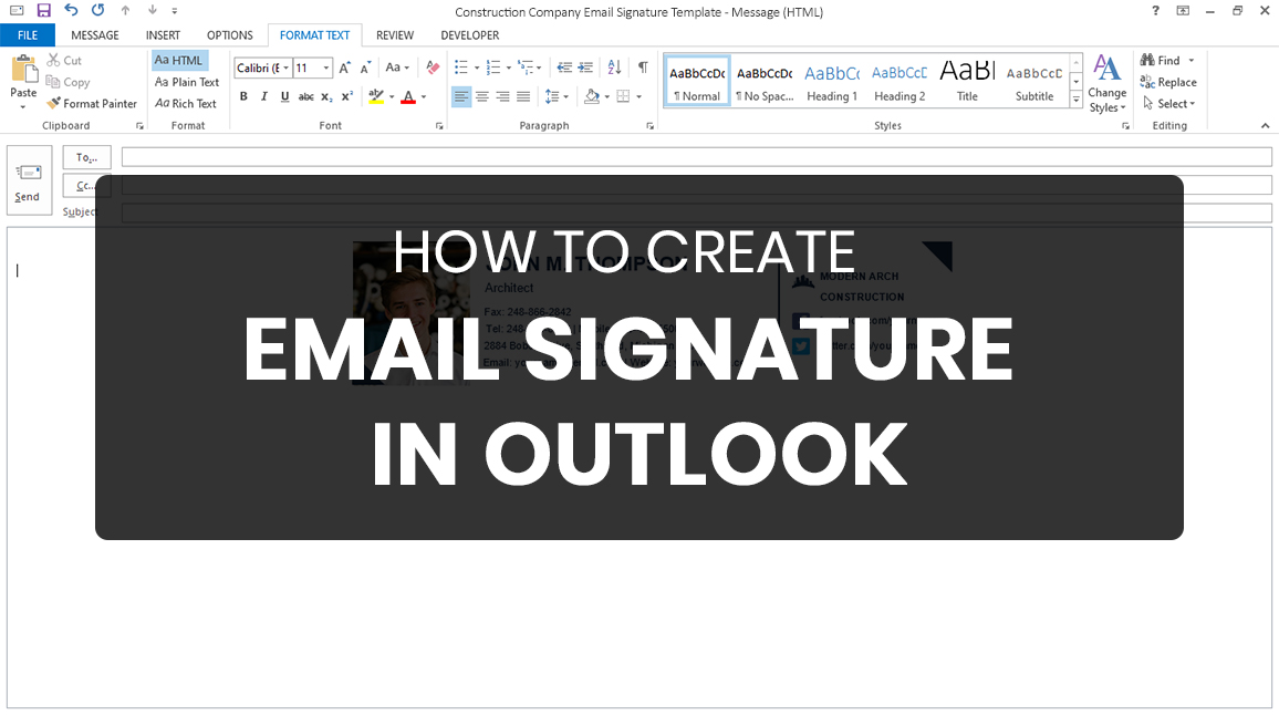 outlook create email signature