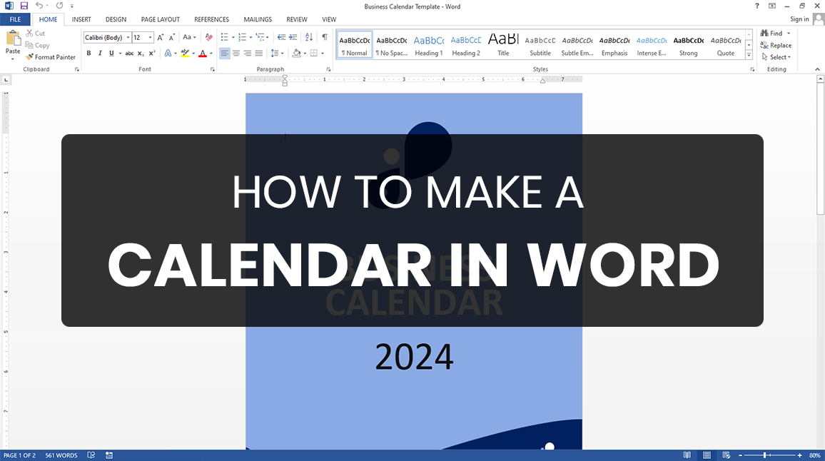 How to Make a Calendar in Word