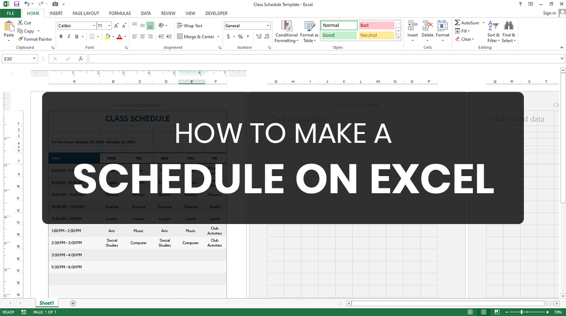 How To Make/Create a Schedule in Microsoft Excel [Templates + Examples