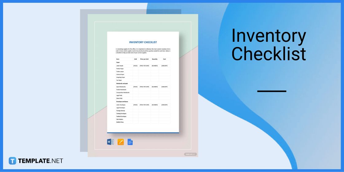 inventory checklist template in microsoft word