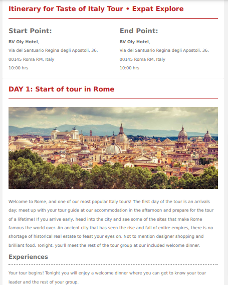 italy itinerary