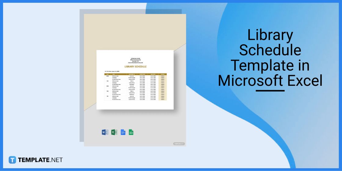 library schedule template in microsoft excel