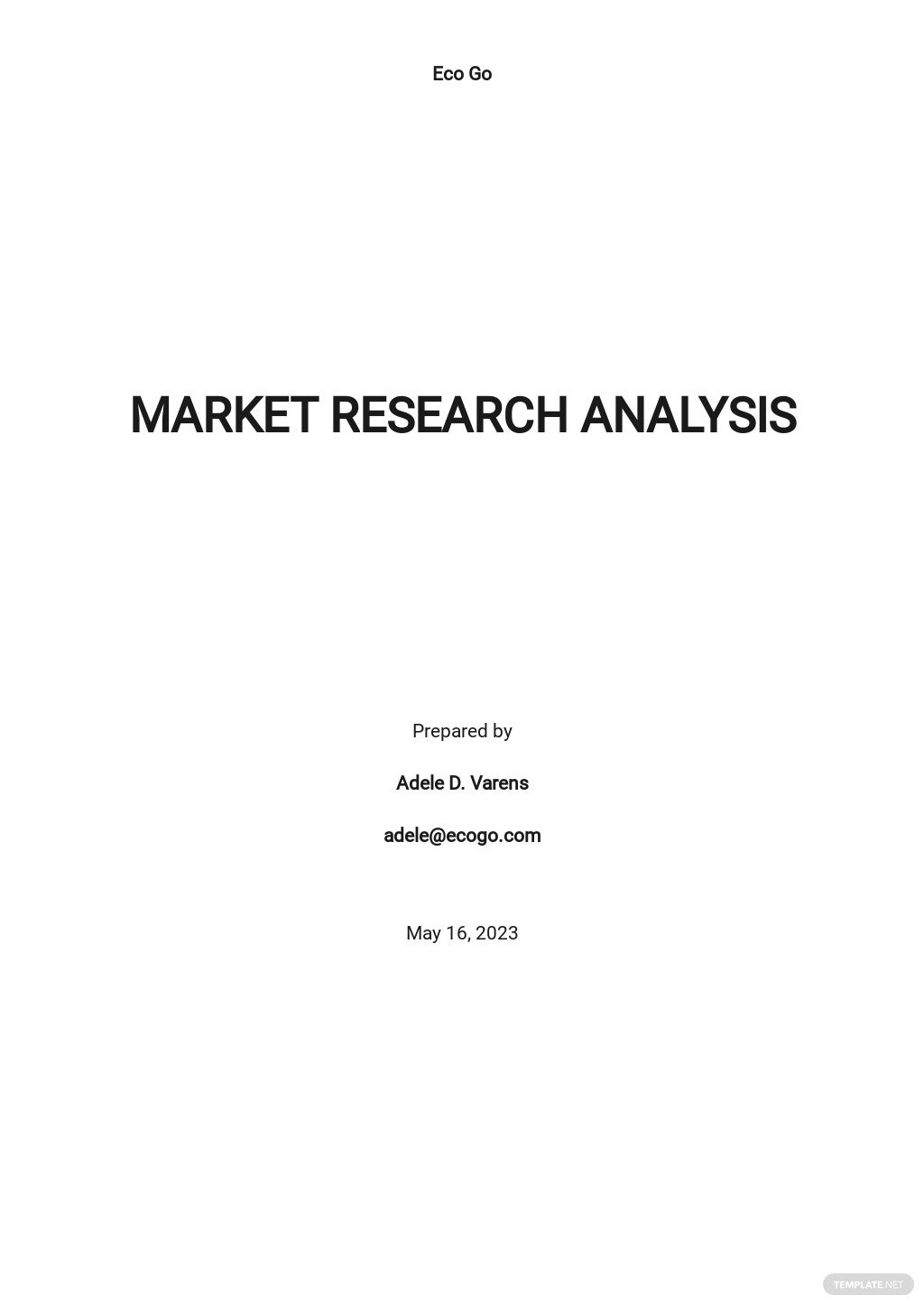 market research analysis template