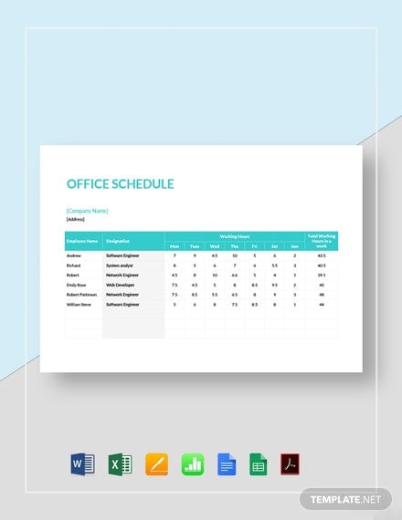 office schedule