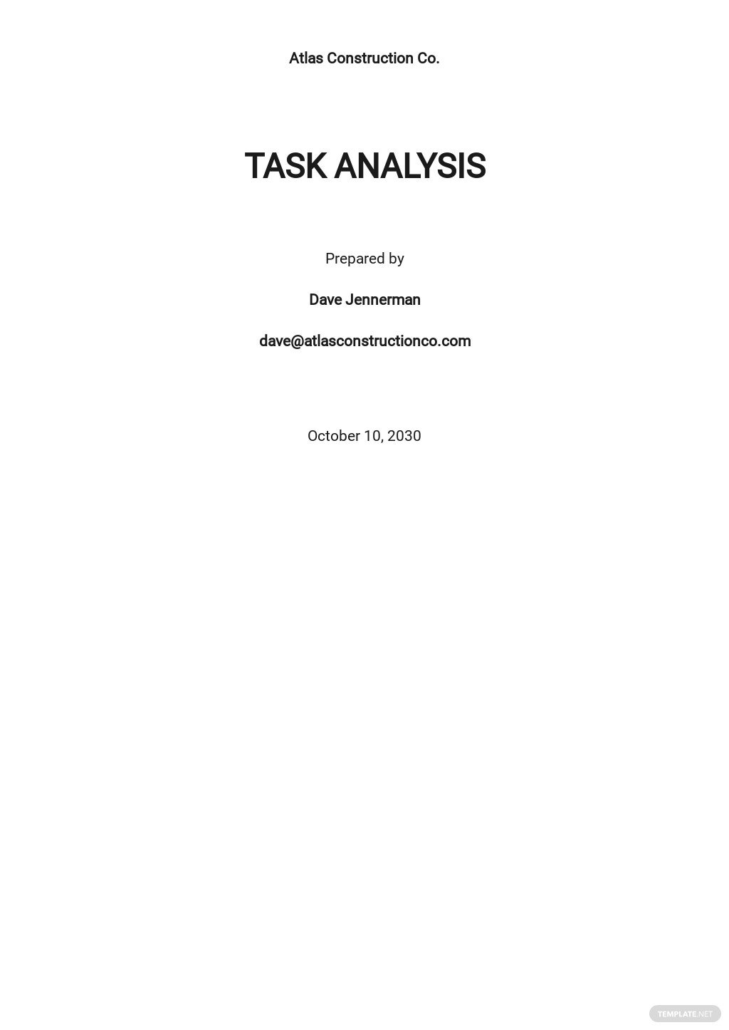 project analysis template