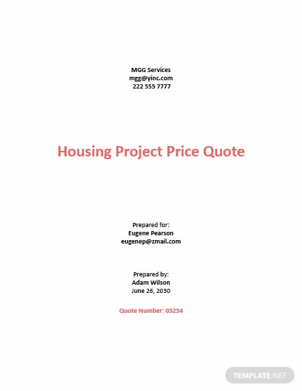 project price quotation