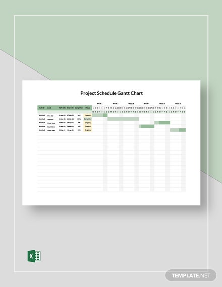 project schedule gantt chart