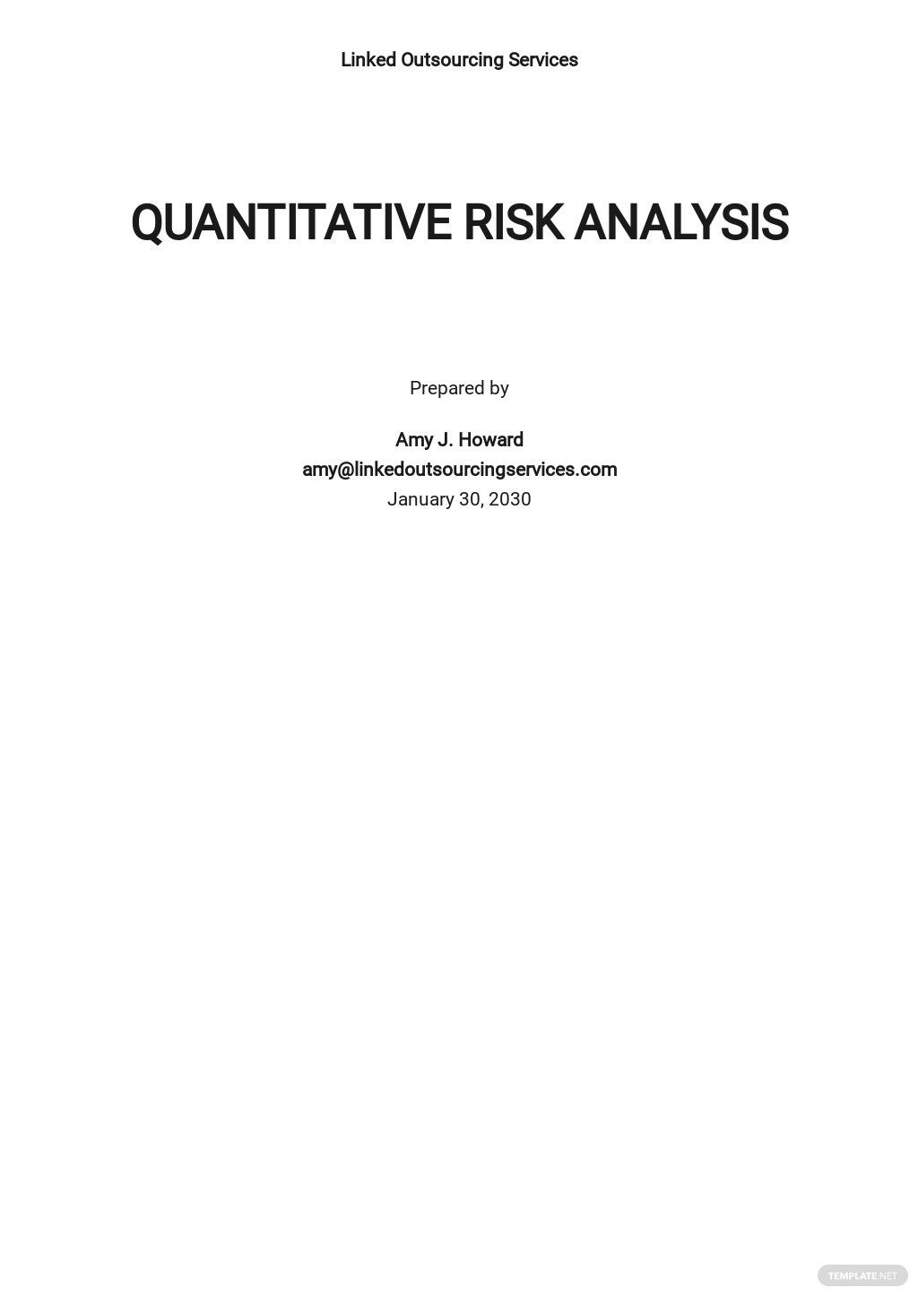 quantitative risk analysis template
