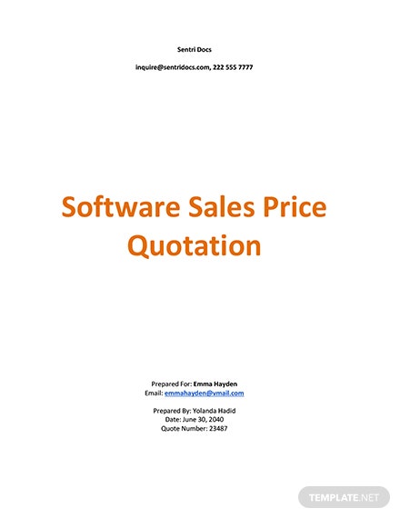 sales price quotation