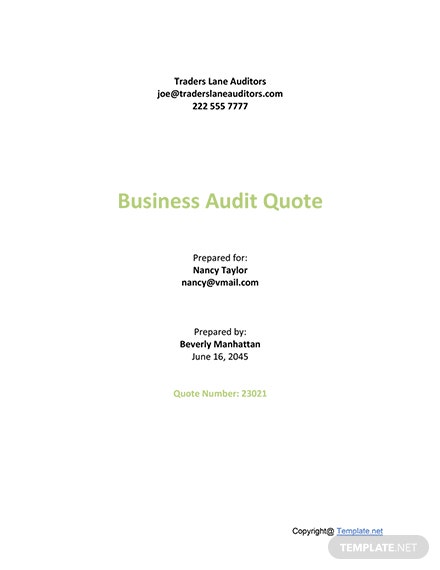 sample audit quotation