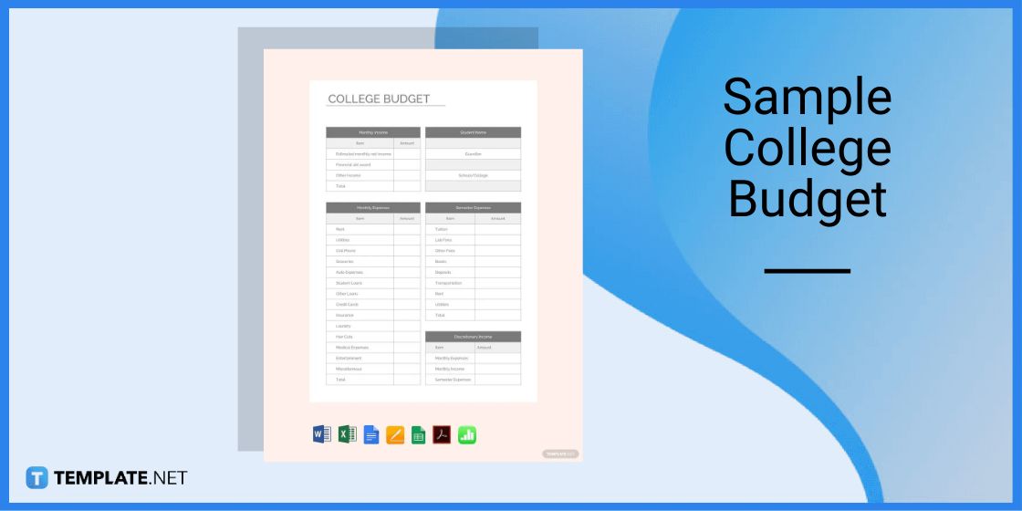 sample college budget template in microsoft excel