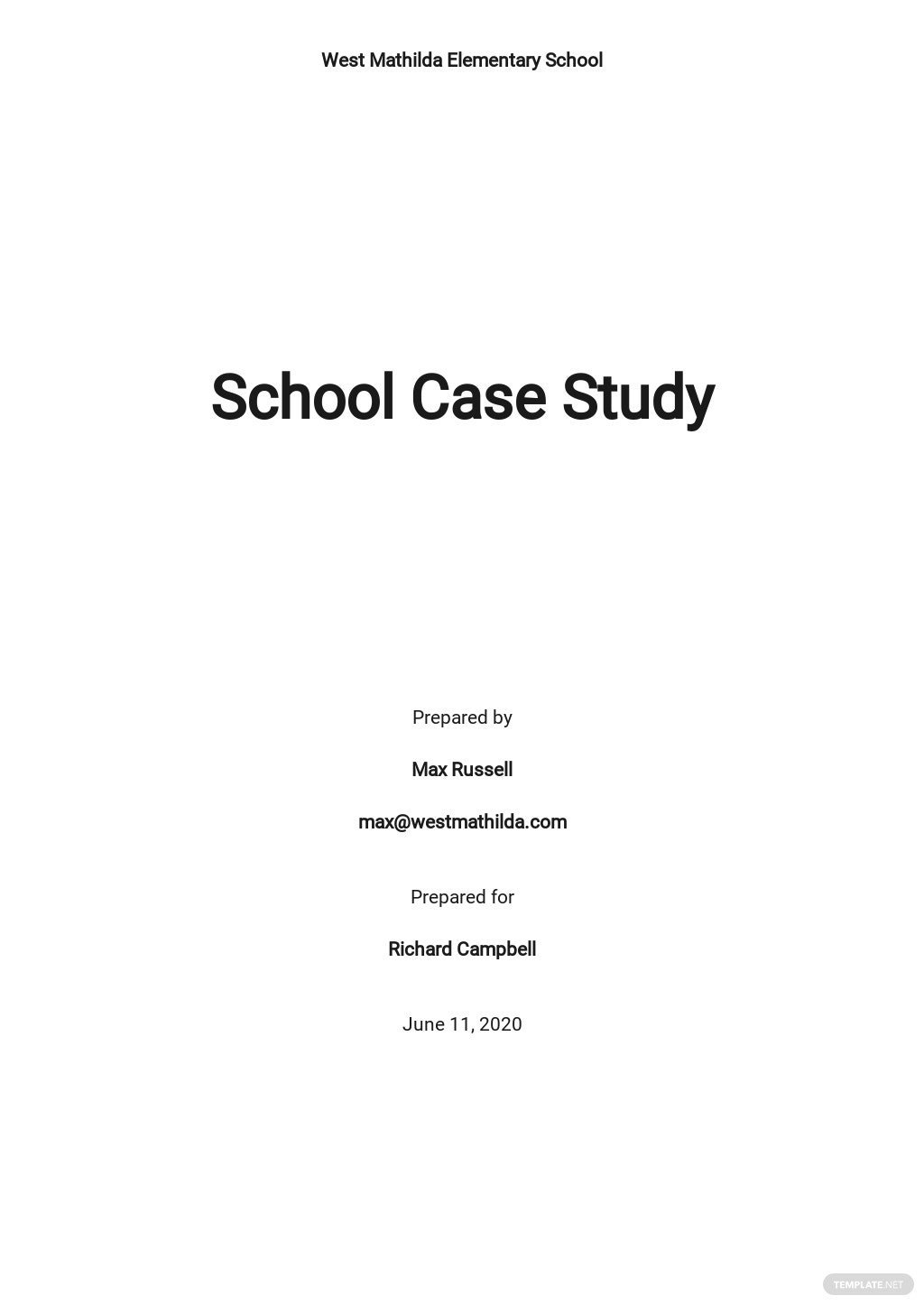 school case study analysis template